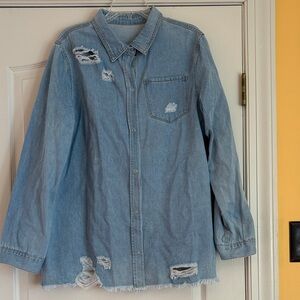Distressed Denim Shirt